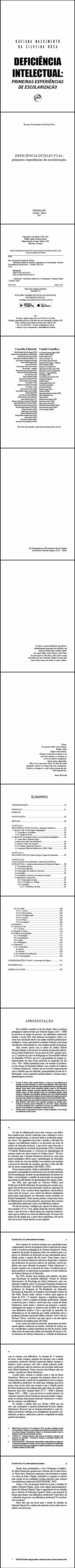 DEFICIÊNCIA INTELECTUAL:<br>primeiras experiências de escolarização